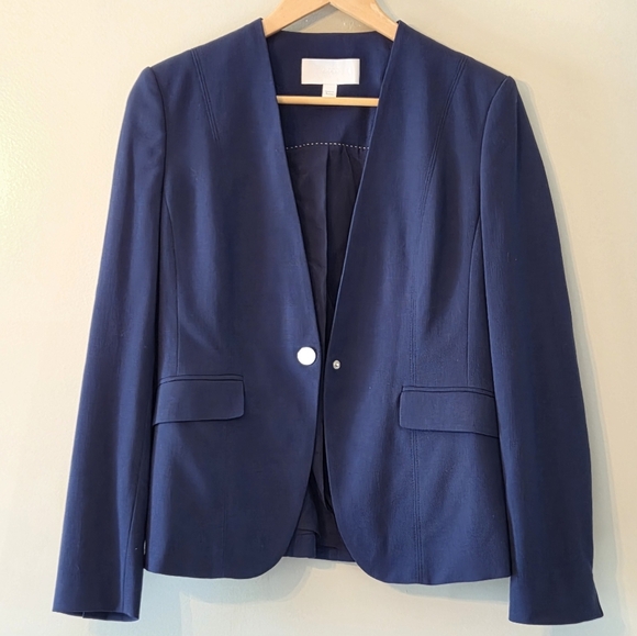 Hugo Boos Jafalea Wool Women's Navy Professional Casual Blazer Size US 6 - Picture 3 of 11